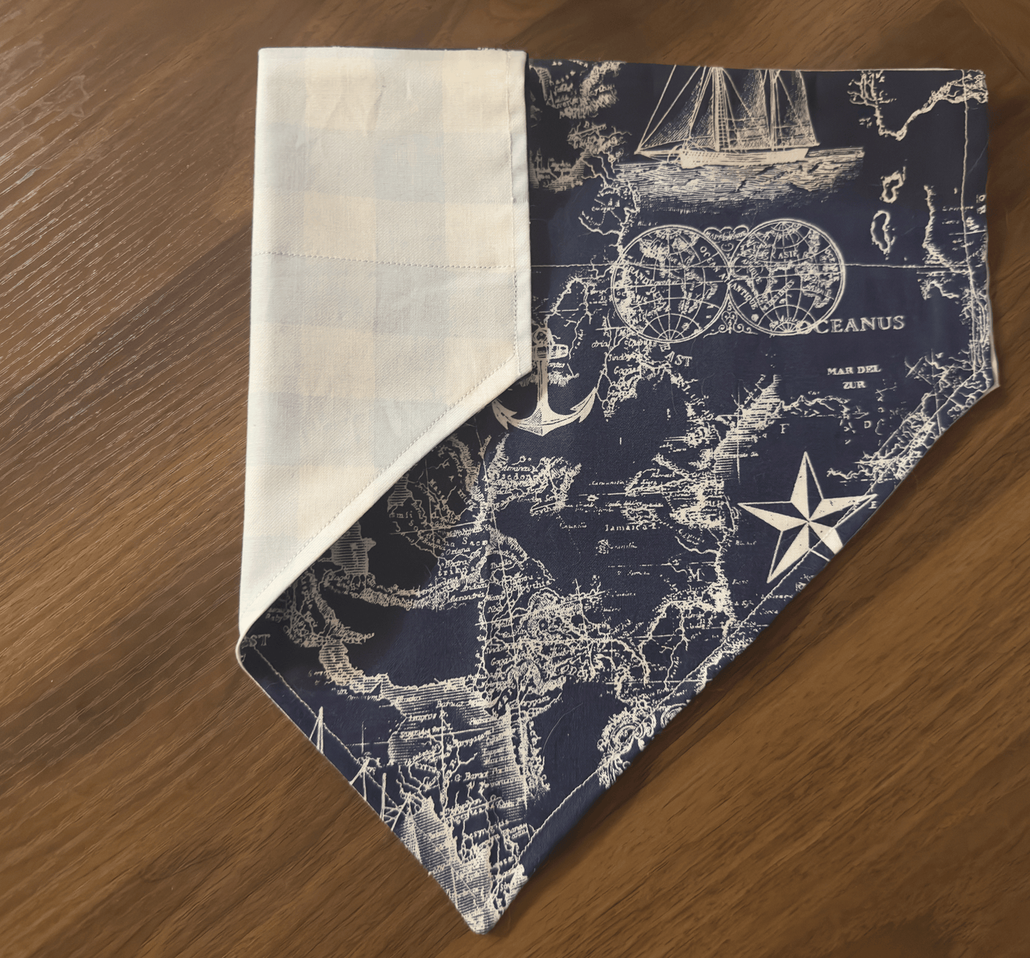 Reversible Nautical Dog Bandana