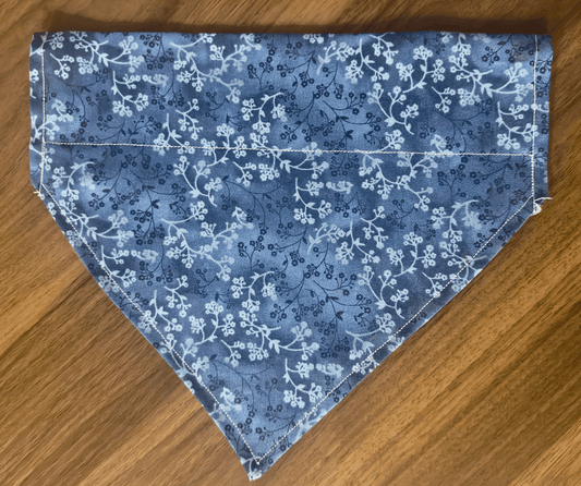 Blue Vintage Floral & Dark Denim Reversible Dog Bandana