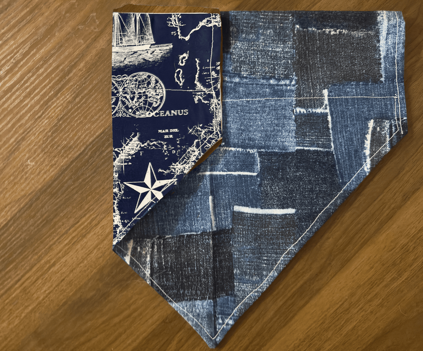 Reversible Denim on Denim Dog Bandana