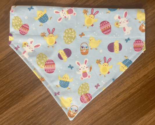 Tossed Easter Cuties & Yellow Polka Dots - Reversible Dog Bandana
