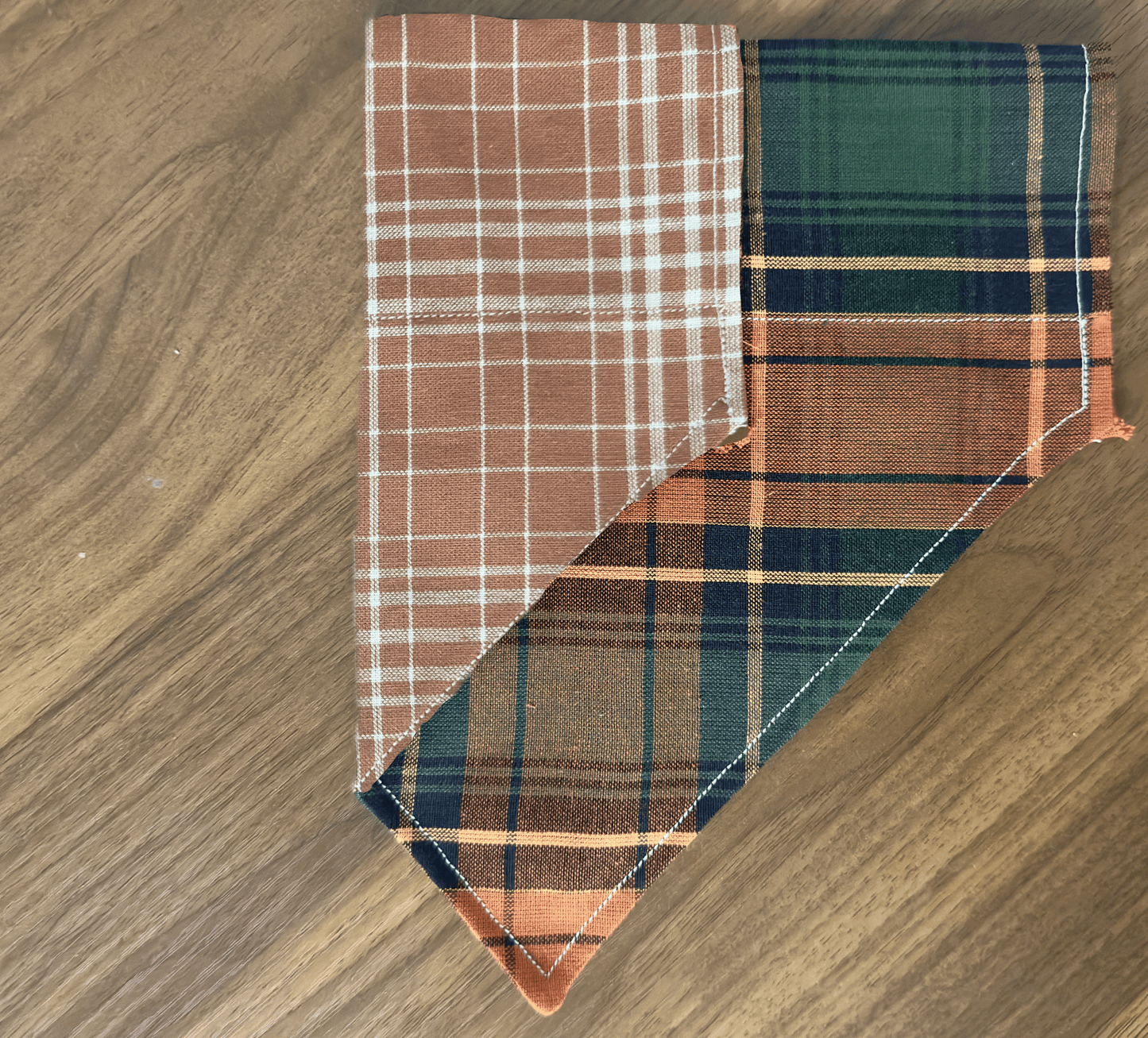 Fall Plaid Dog Bandana, Reversible