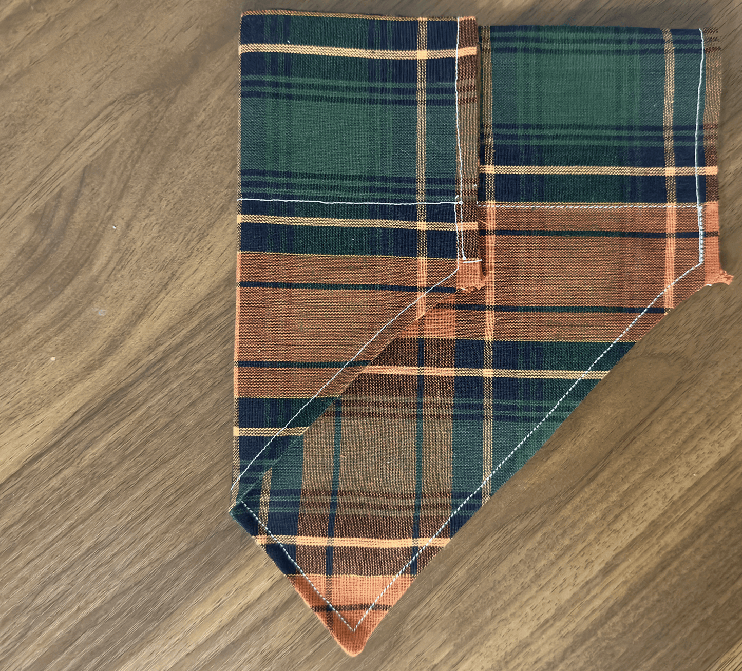 Fall Plaid Dog Bandana, Reversible