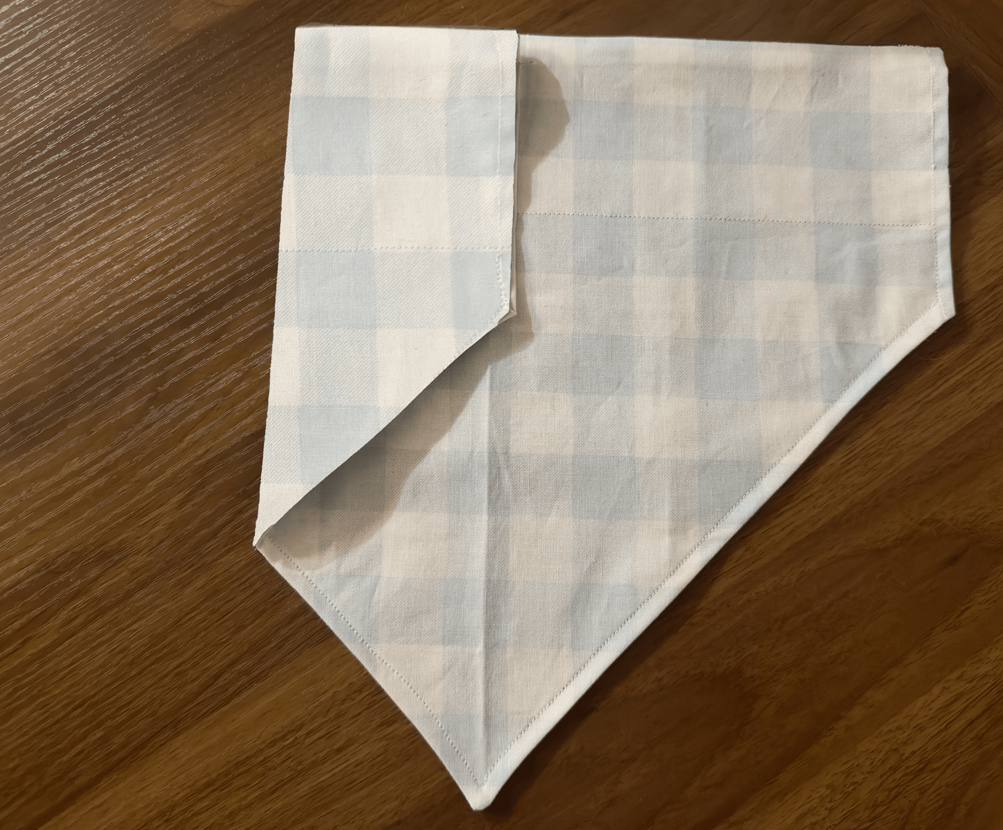 Reversible Blue Gingham Dog Bandana
