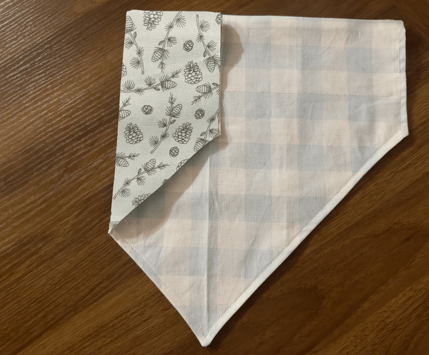 Reversible Blue Gingham Dog Bandana
