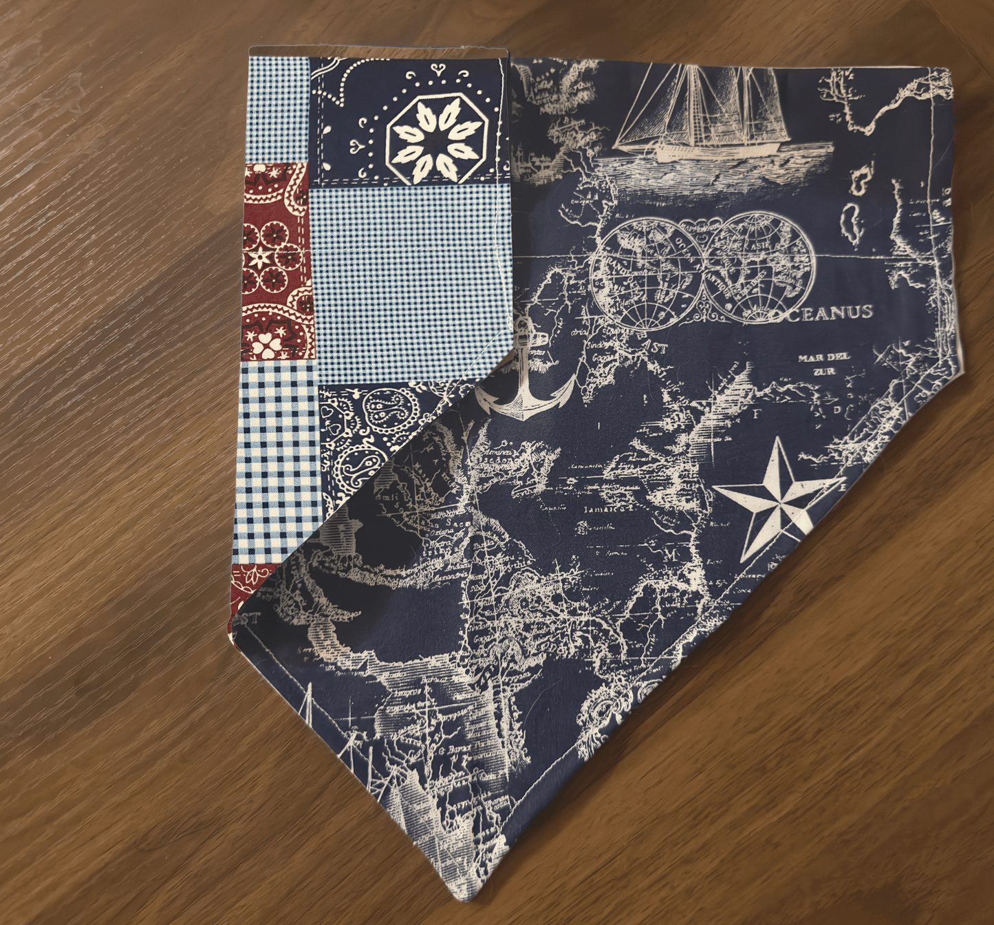 Reversible Nautical Dog Bandana