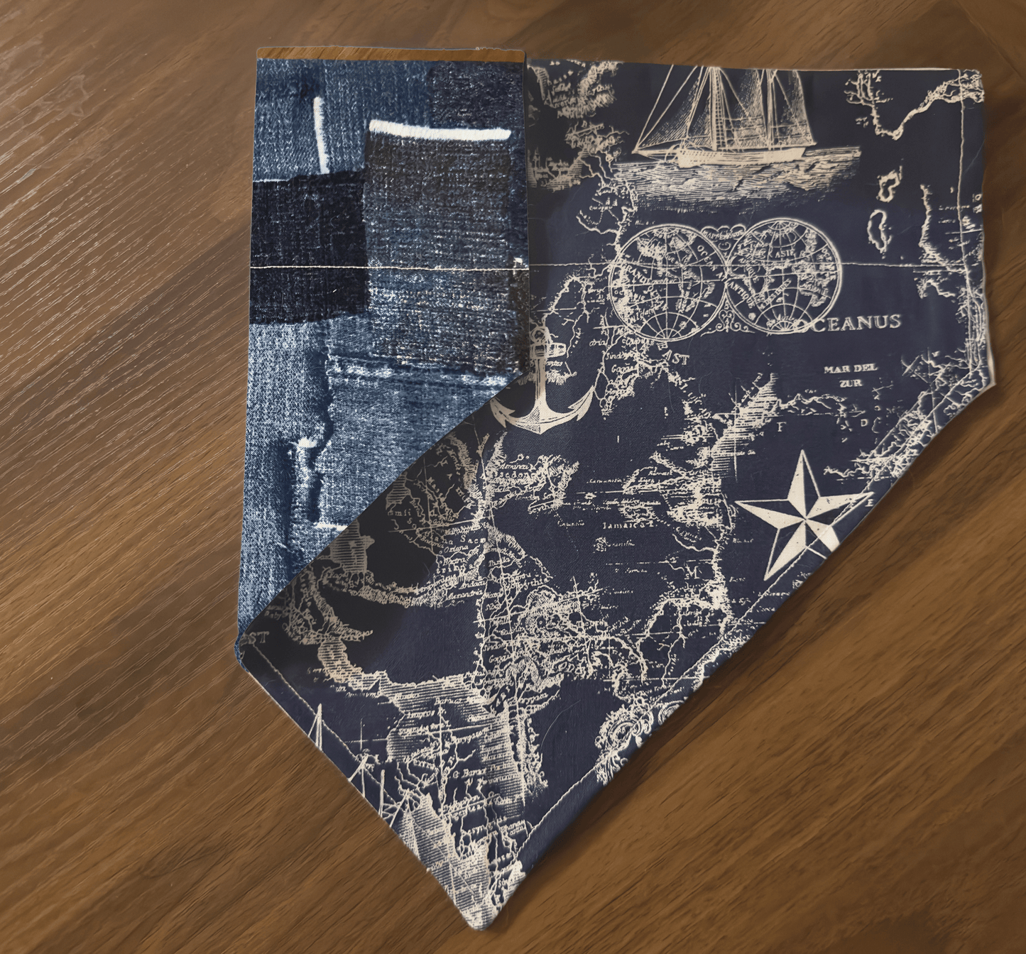 Reversible Nautical Dog Bandana