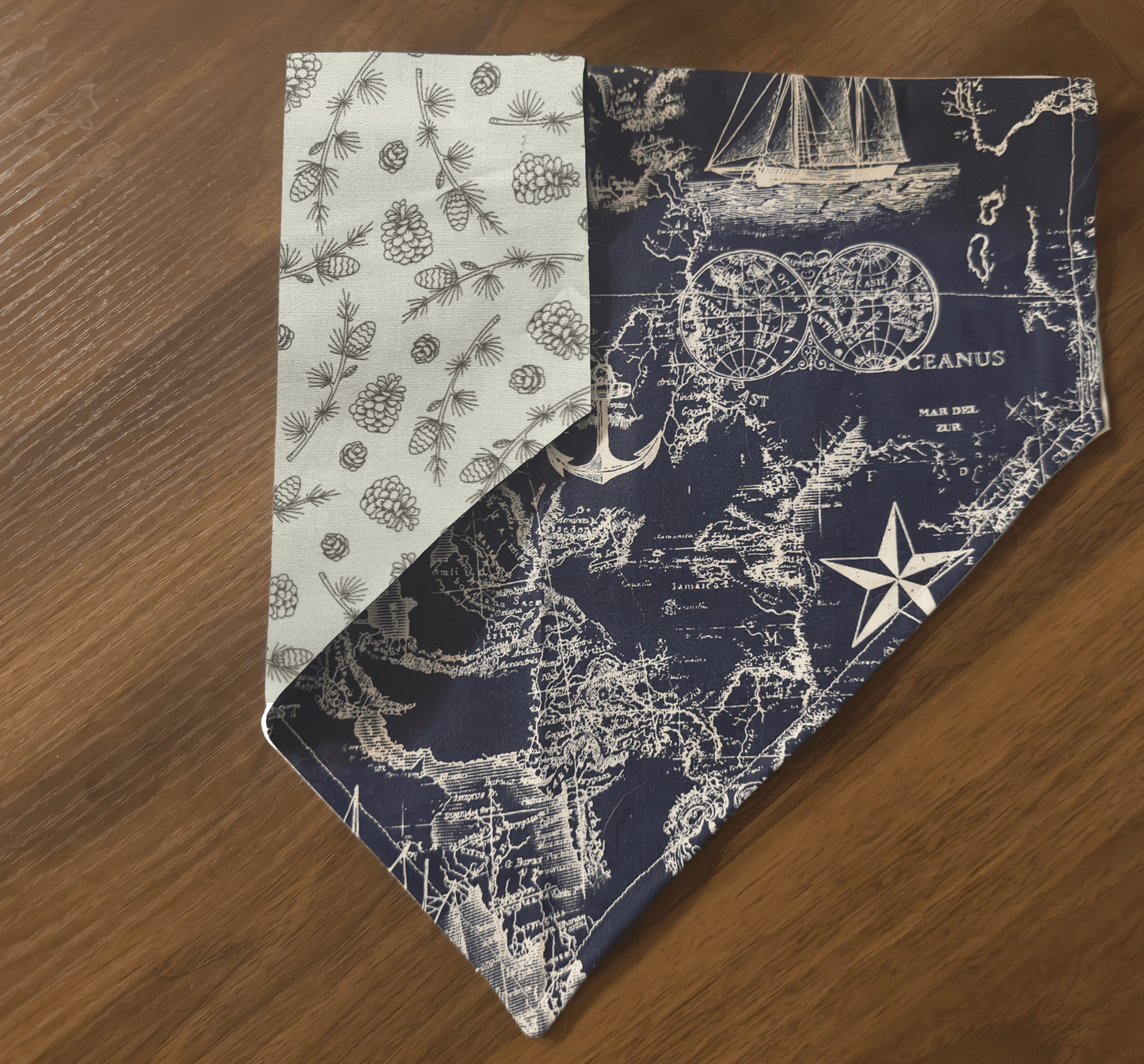 Reversible Nautical Dog Bandana