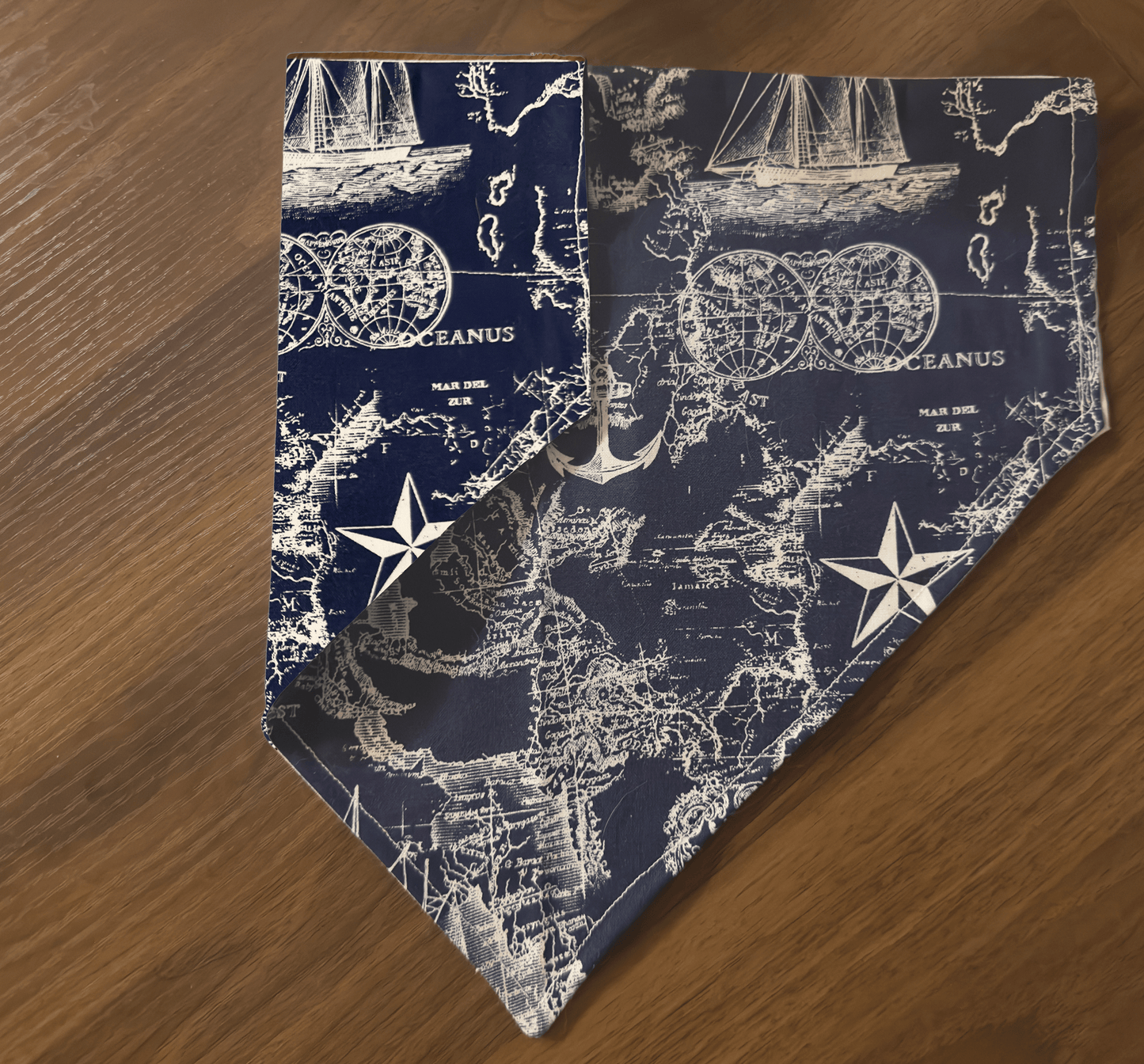 Reversible Nautical Dog Bandana
