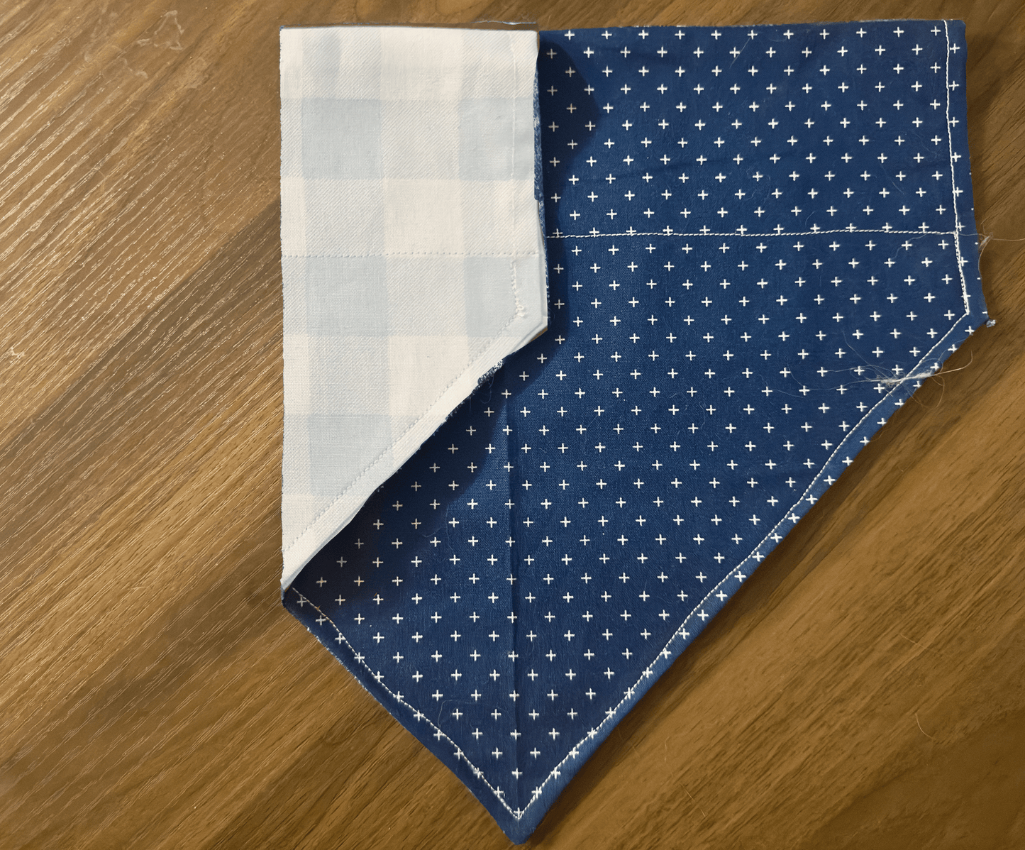 Reversible Navy with White Crosses Dog Bandana