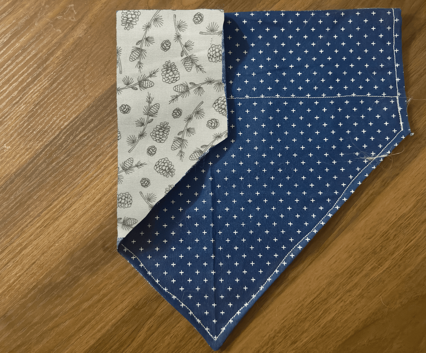Reversible Navy with White Crosses Dog Bandana