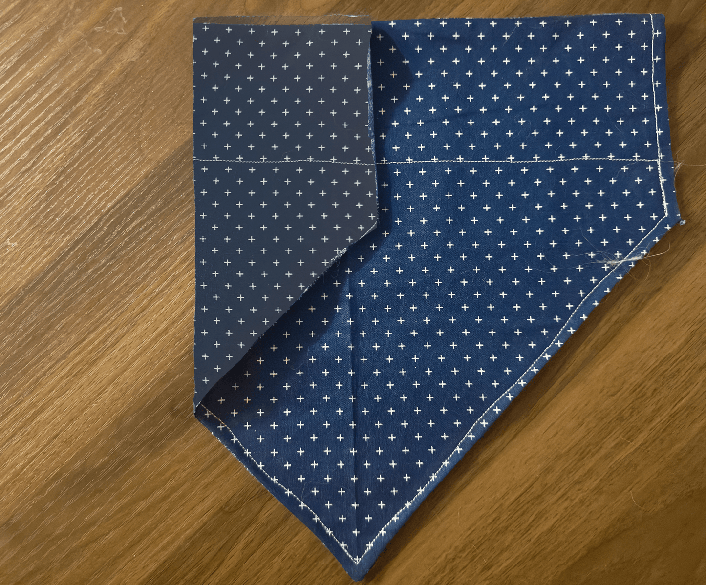 Reversible Navy with White Crosses Dog Bandana