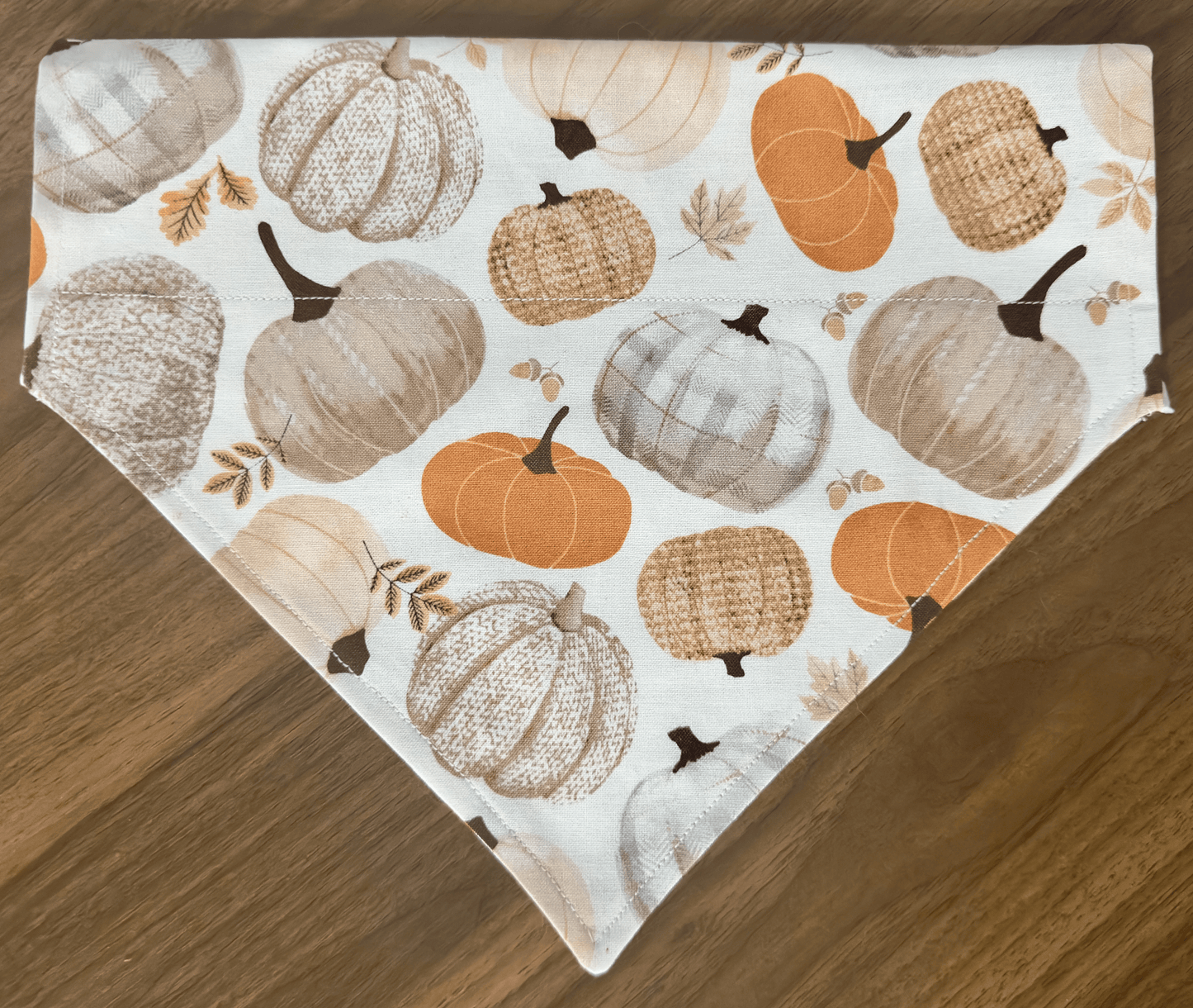 Pumpkins Please Fall Dog Bandana, Reversible
