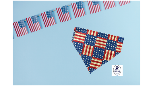 Stars and Stripes Forever Reversible 4th of July Dog Bandana