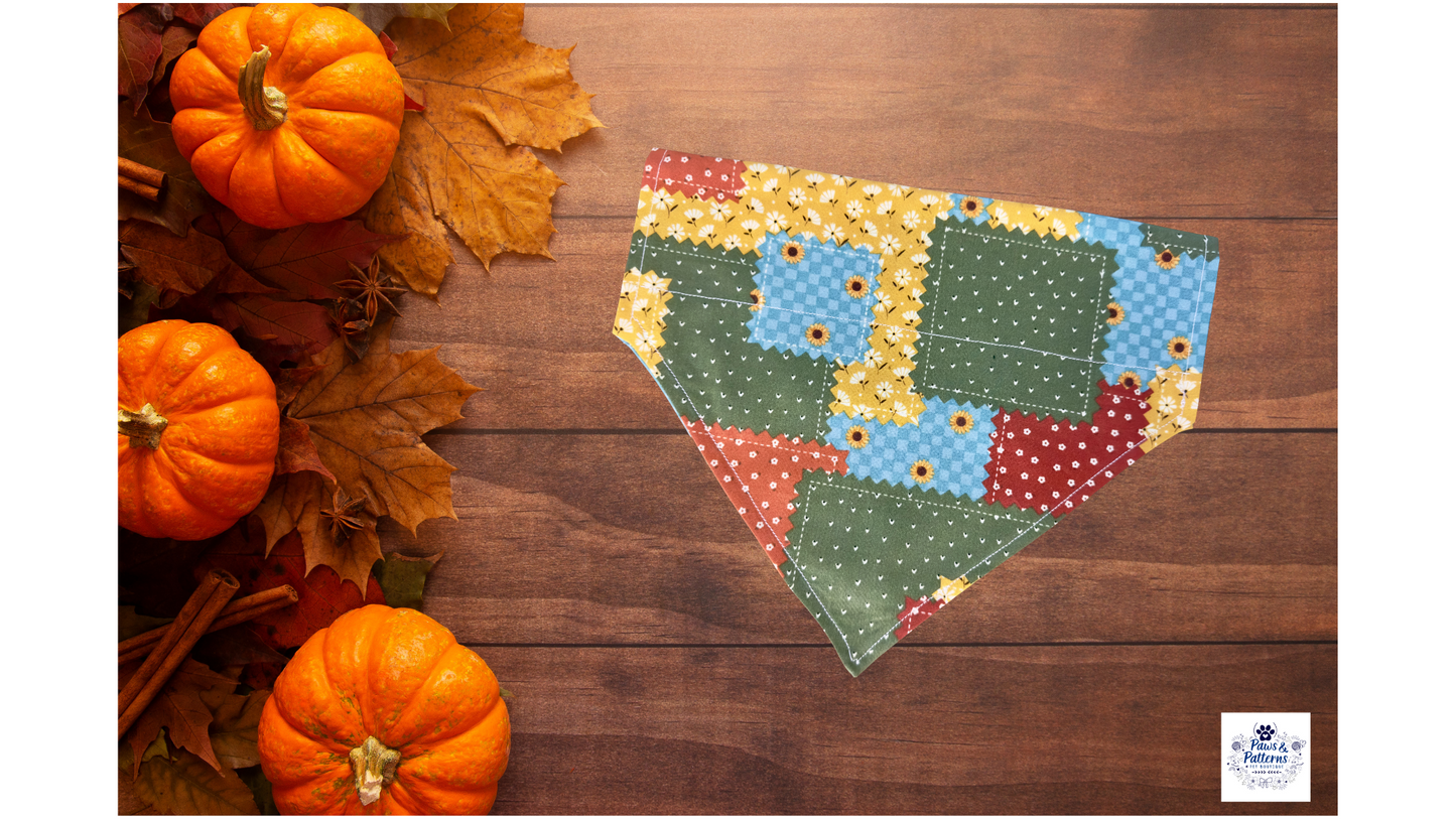 Patchwork Harvest Pup Bandana