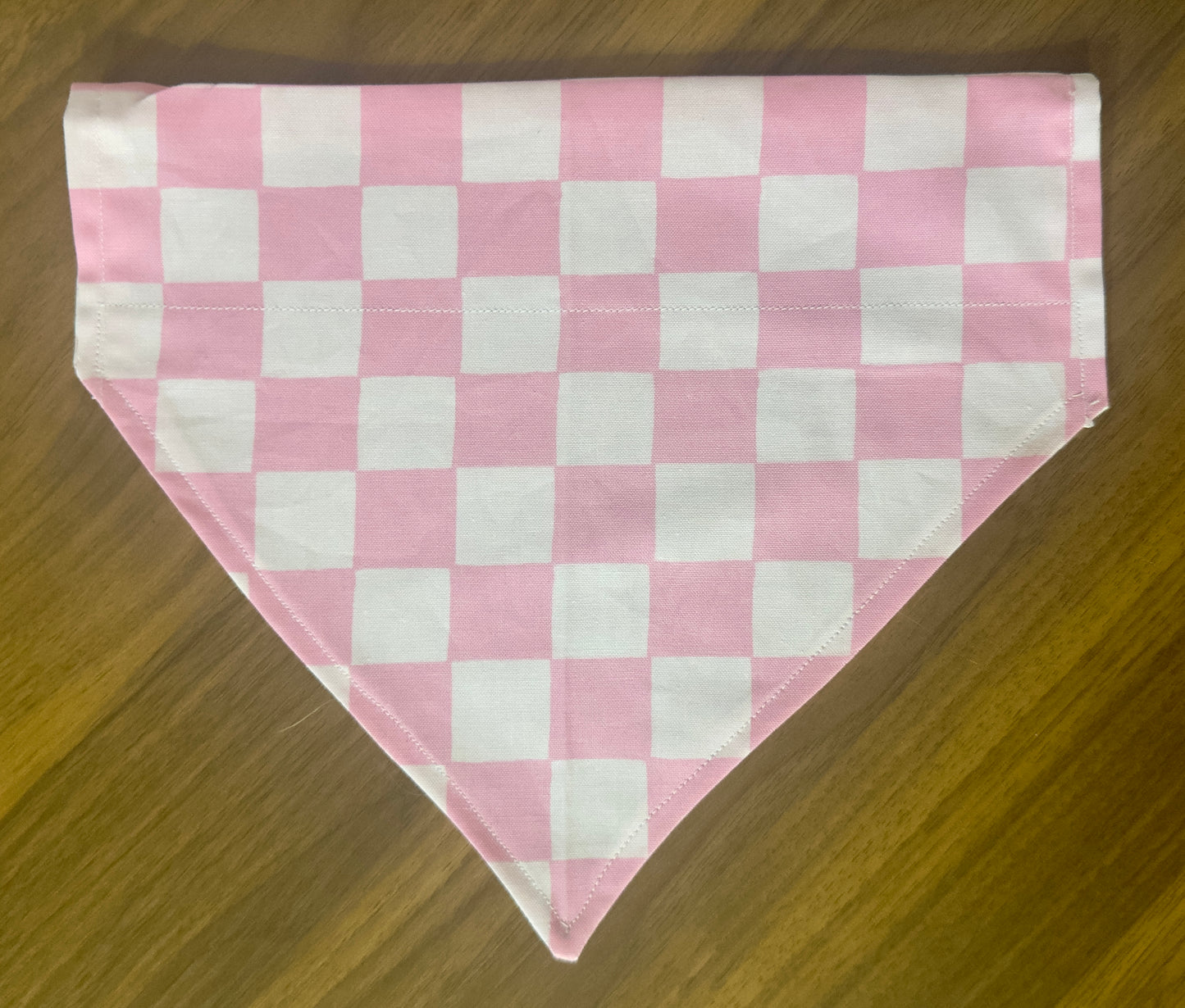 Pink Checkered & Vintage Floral Reversible Dog Bandana