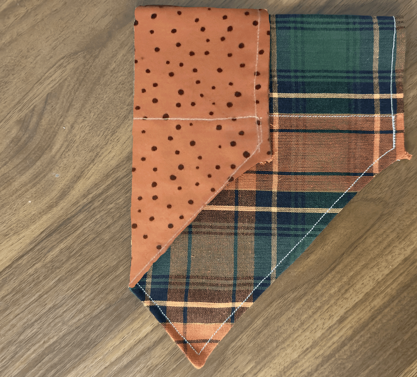 Fall Plaid Dog Bandana, Reversible