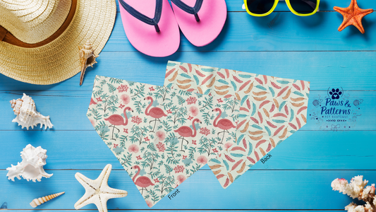 Summer Dog Bandana, Flamingo with colorful feathers