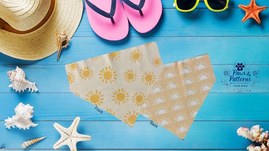 Sunny Sun, Reversible Summer Dog Bandana