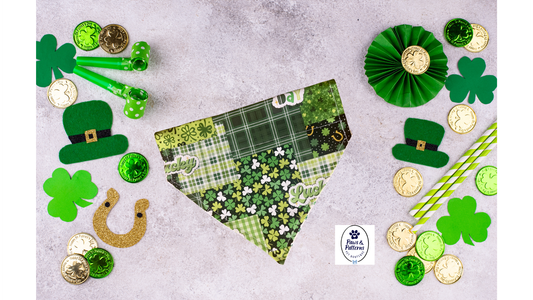 Lucky Patchwork Dog Bandana