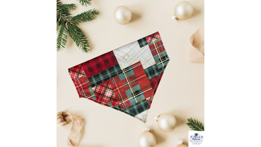 Santa's Patchwork Post Holiday Dog Bandana