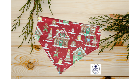 Gingerbread Village Reversible Bandana