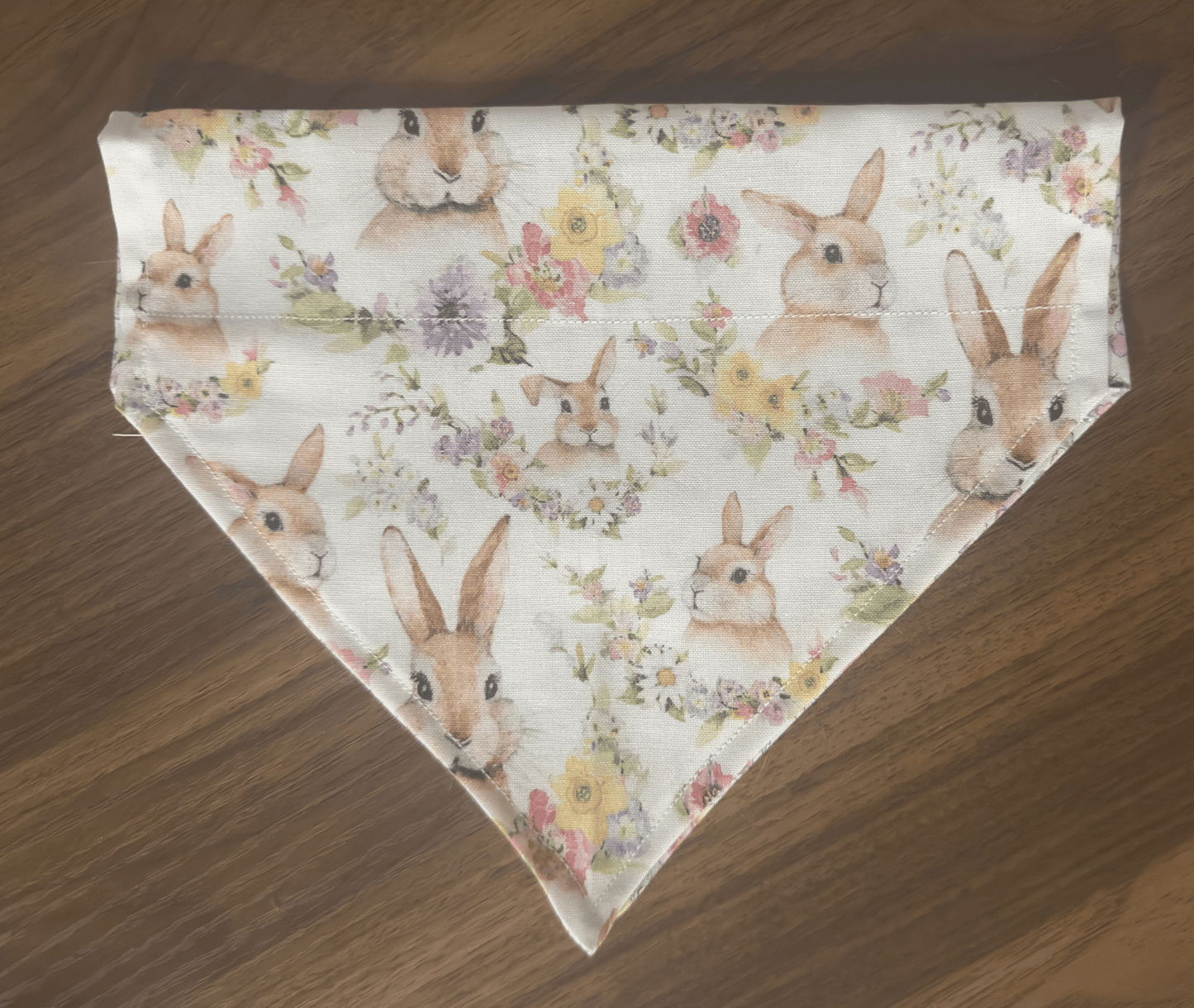 Bunny Wreath & Spring Floral - Reversible Dog Bandana