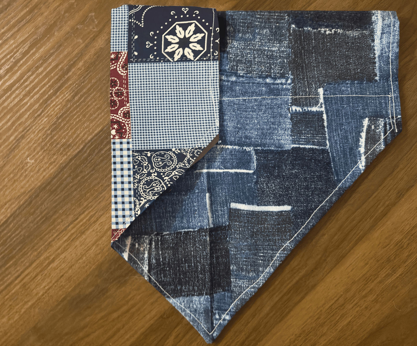 Reversible Denim on Denim Dog Bandana