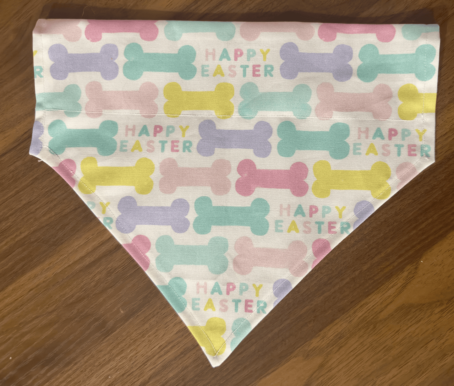 Reversible Preppy Easter Dog Bandana - Preppy Easter Front, Easter Bones Back