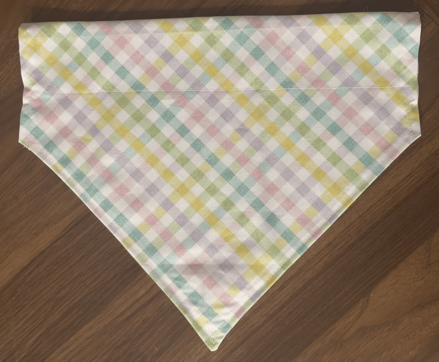 Checkered Bunny and Easter Plaid- Reversible Dog Bandana