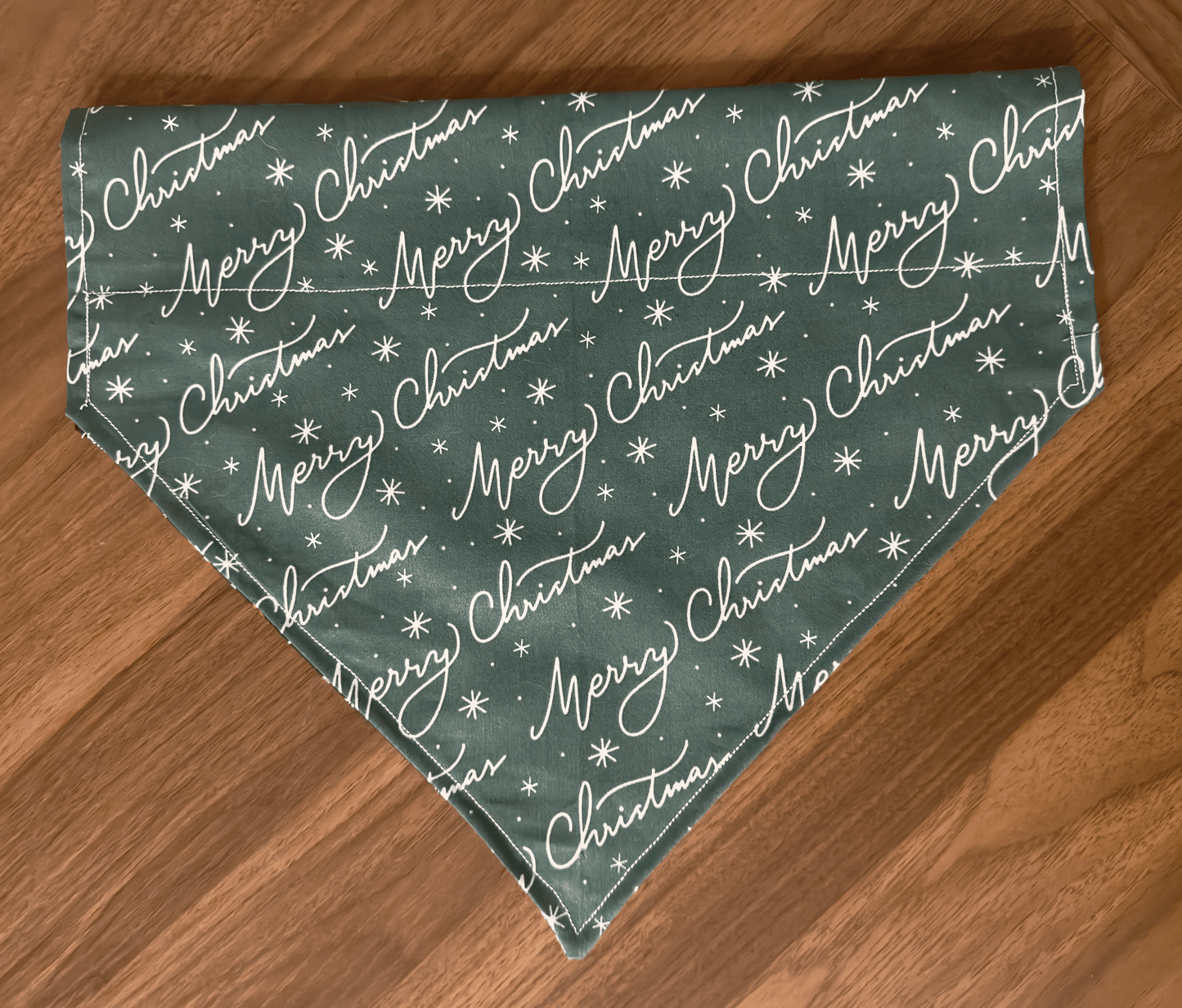 Custom Christmas Dog Bandana, Reversible- Size Medium