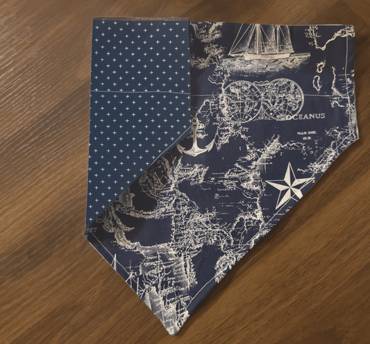 Reversible Nautical Dog Bandana