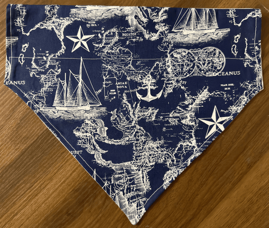 Reversible Nautical Dog Bandana