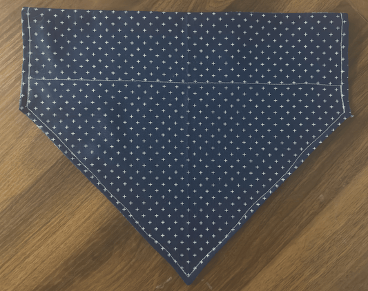 Reversible Navy with White Crosses Dog Bandana