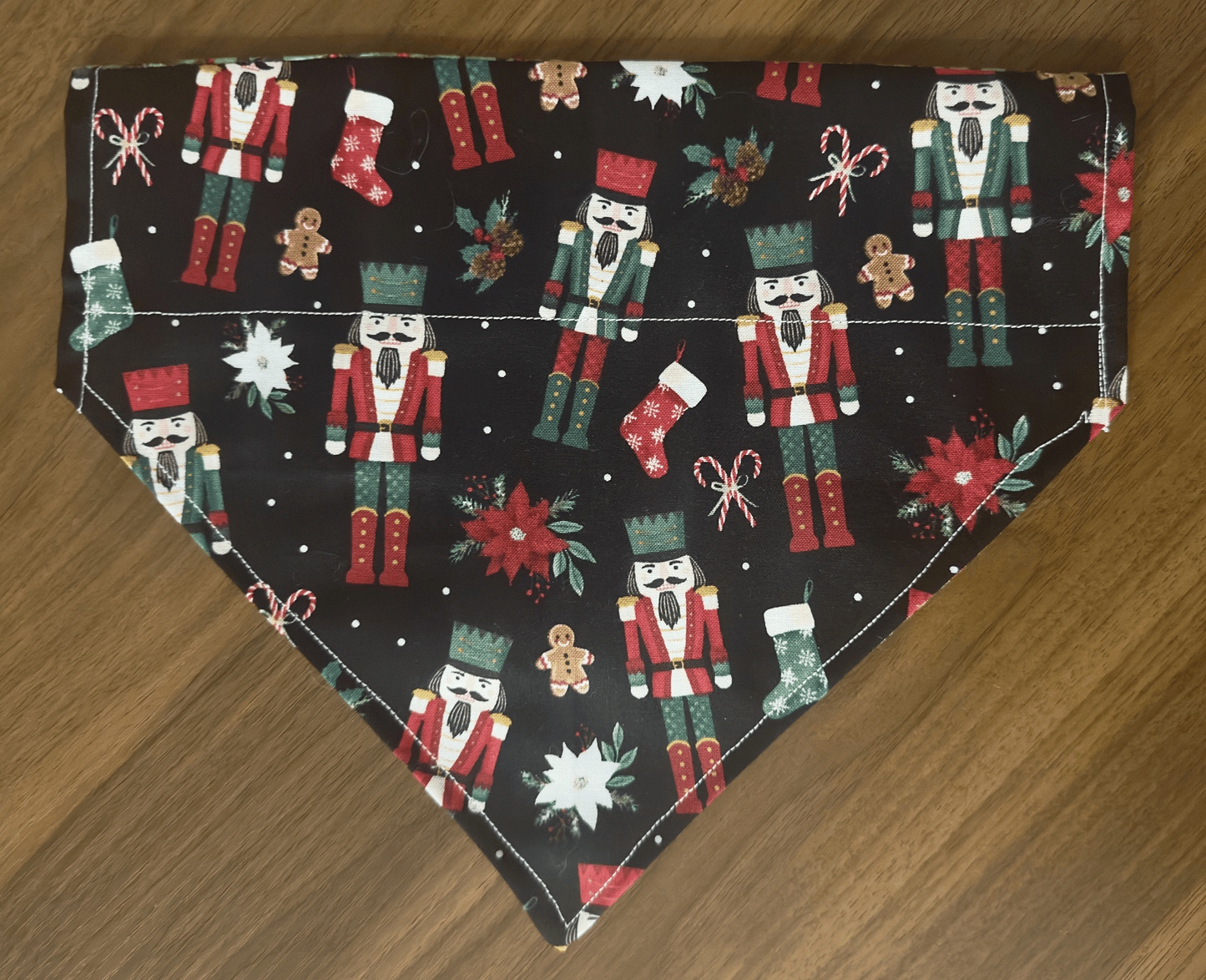 Custom Christmas Dog Bandana, Reversible- Size Medium
