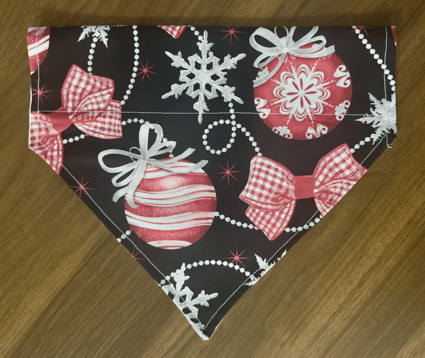 Custom Christmas Dog Bandana, Reversible- Size Medium