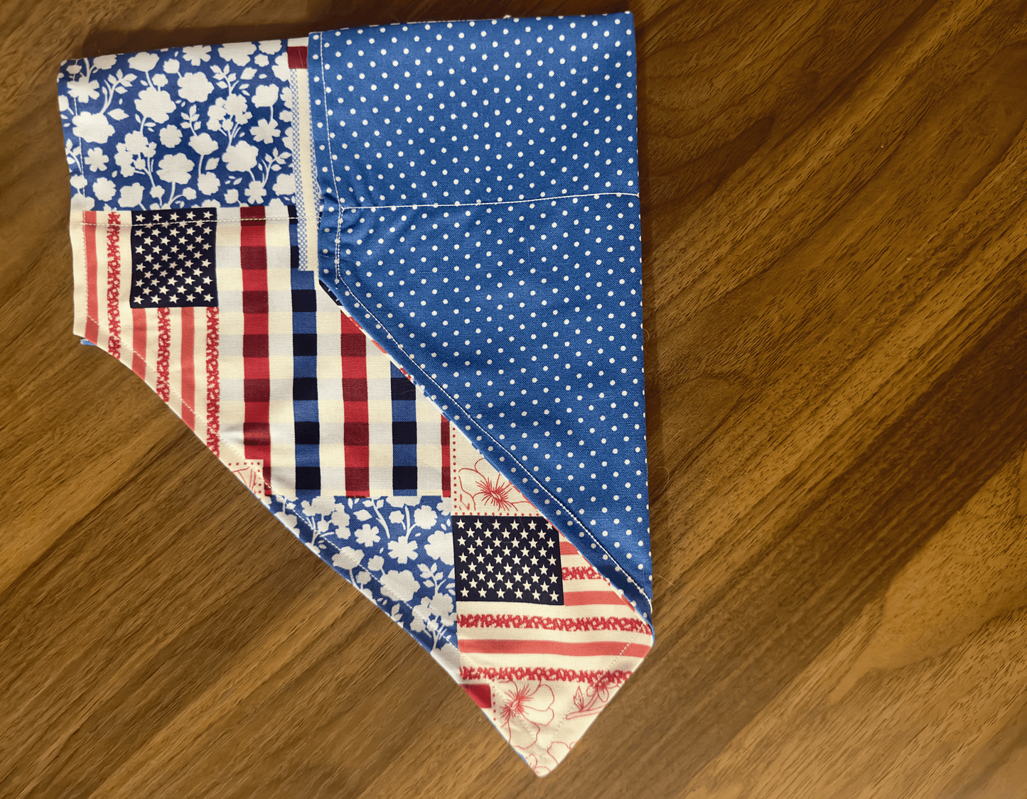 Patriotic Patchwork Reversible Dog Bandana