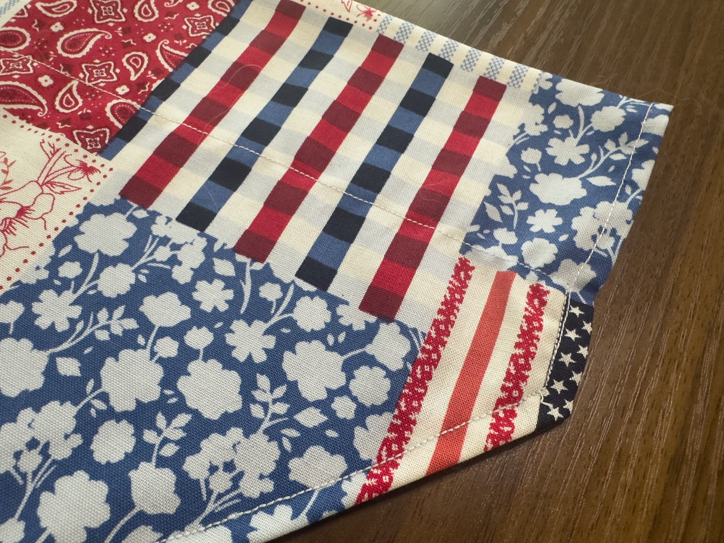 Patriotic Patchwork Reversible Dog Bandana