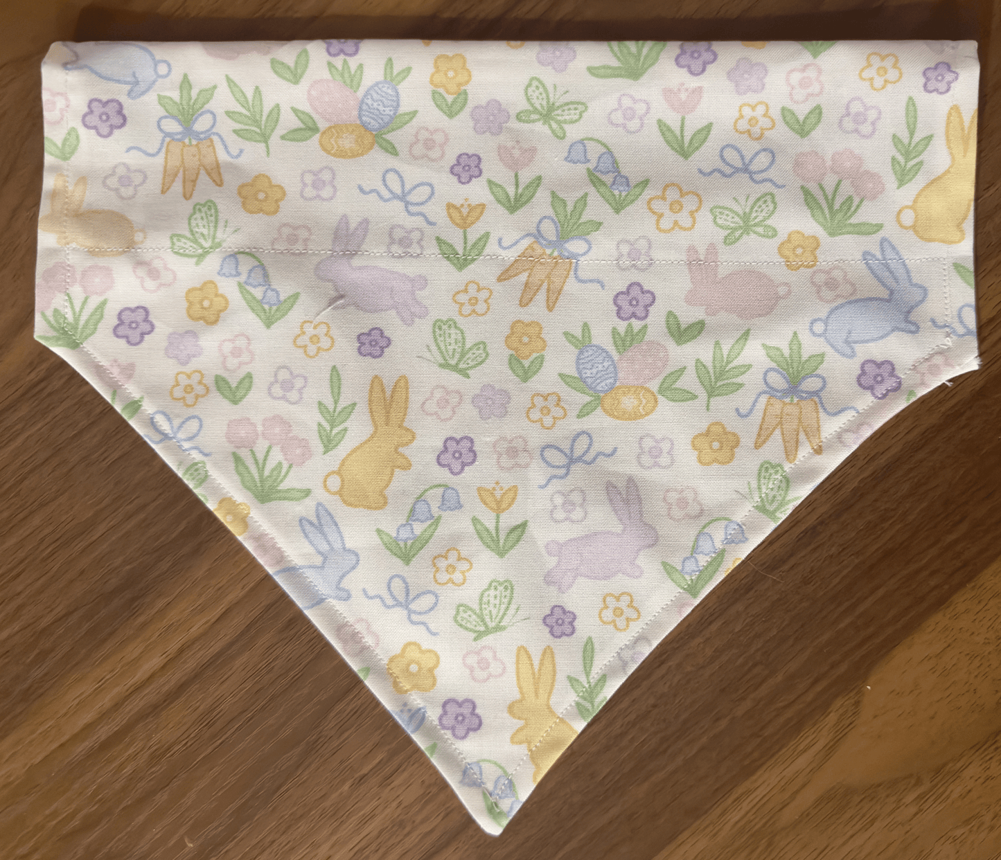 Reversible Preppy Easter Dog Bandana - Preppy Easter Front, Easter Bones Back