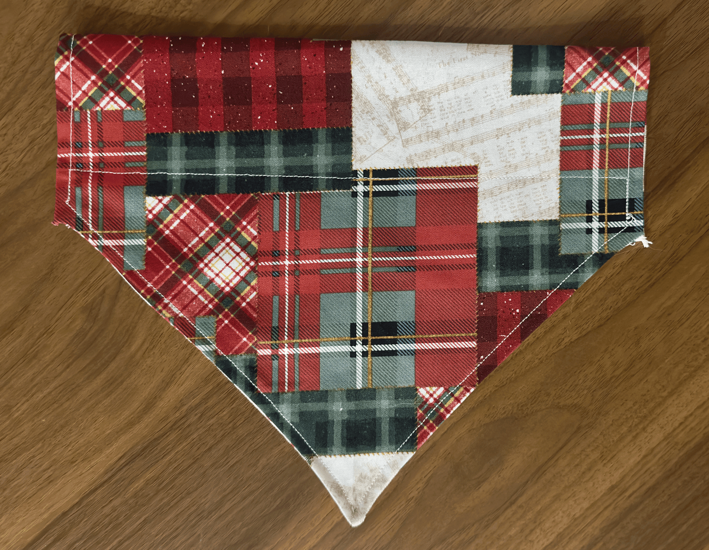 Custom Christmas Dog Bandana, Reversible- Size Medium